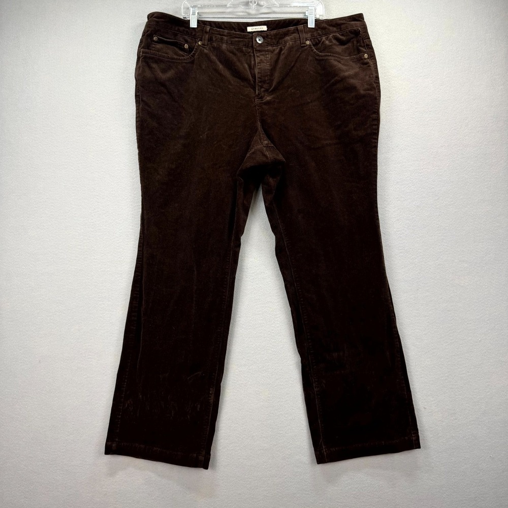 Jones New York Sport Corduroy Pants Women 20W 43x32* Brown Wide Baggy Cords